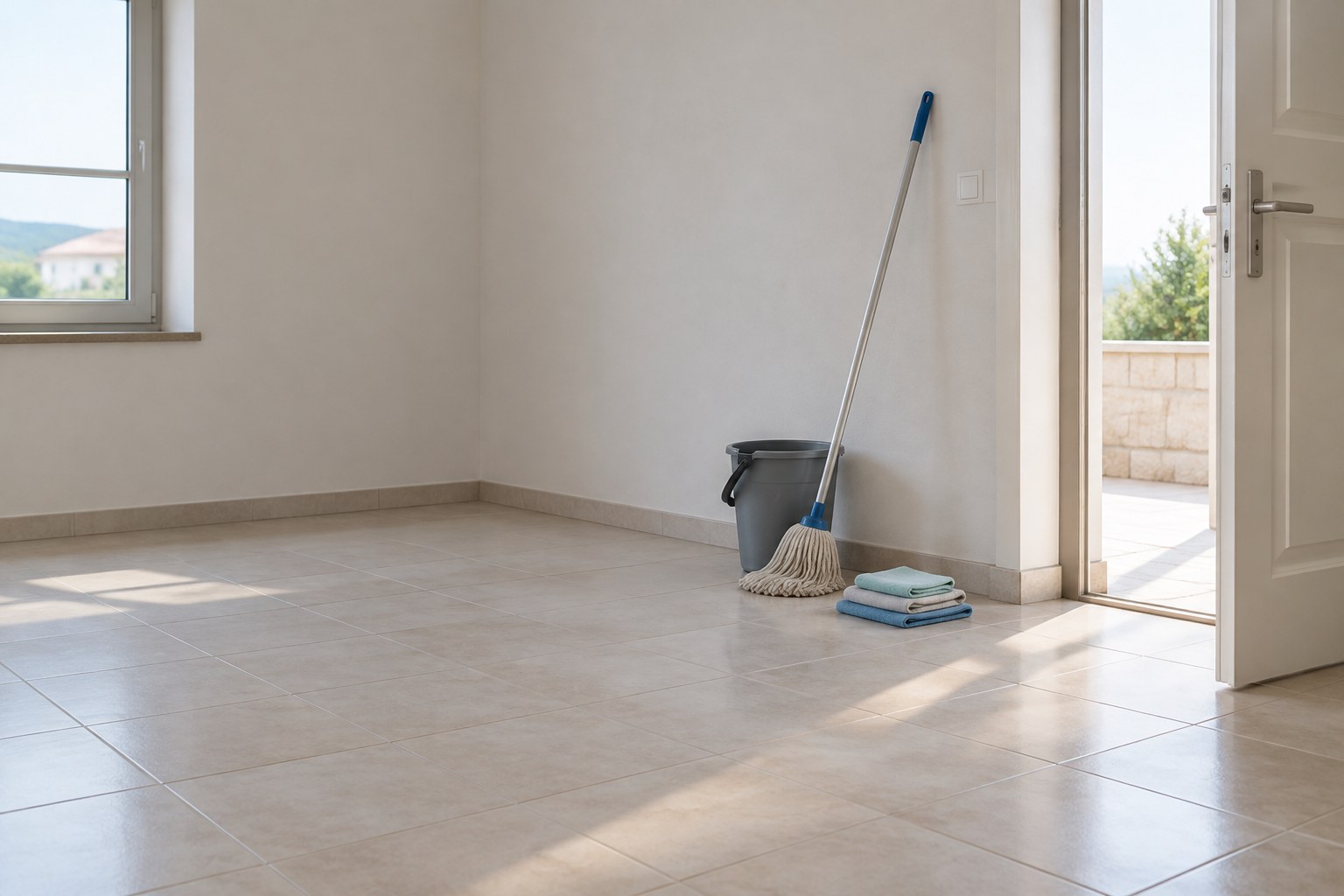 Light cleaning of an empty room